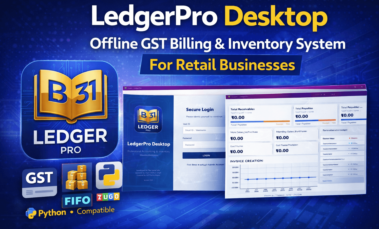 LedgerPro Desktop: A Powerful Offline GST Billing & Inventory System for Retail Businesses